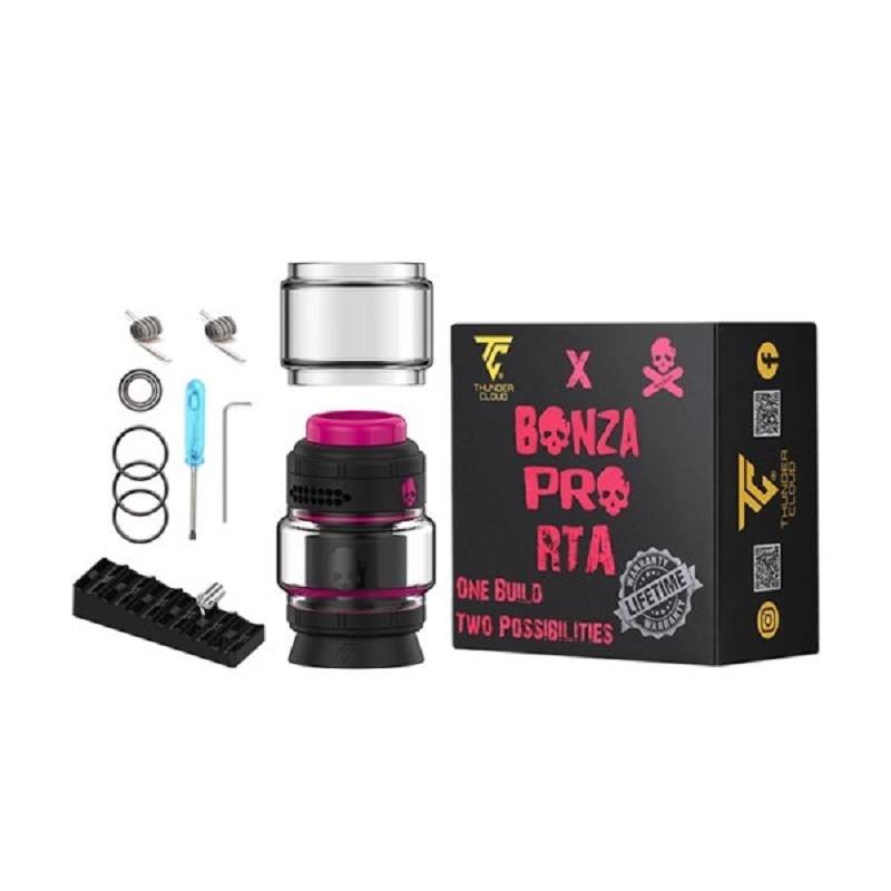 bonza pro rta black pink limited edition 46ml 265mm thunder cloud x vaping bogan 4
