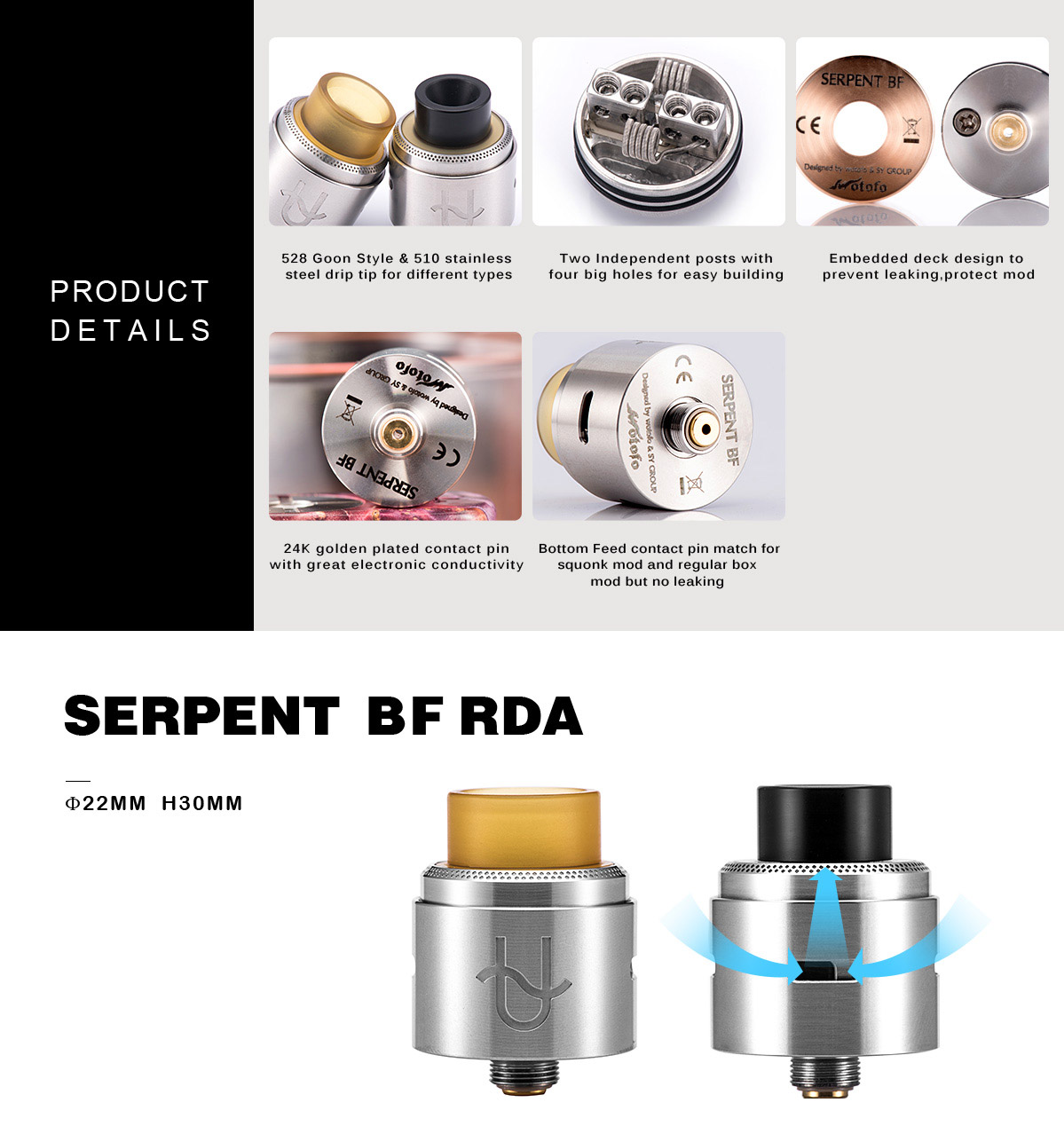 WOTOFO SERPENT BF RDA ATOMIZER VAPEXPERTS a
