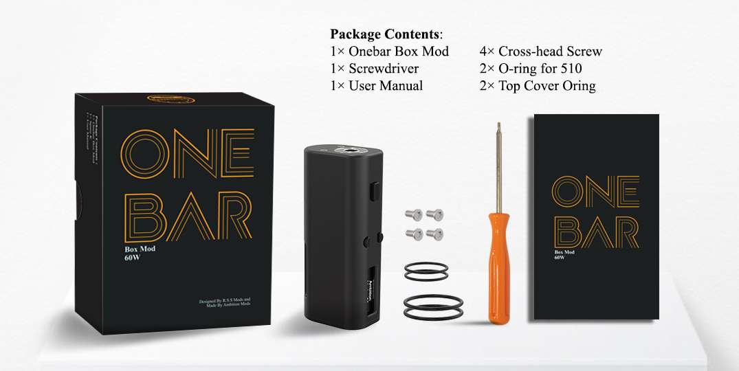 onebar box mod 60w by ambition mods rss mods 7