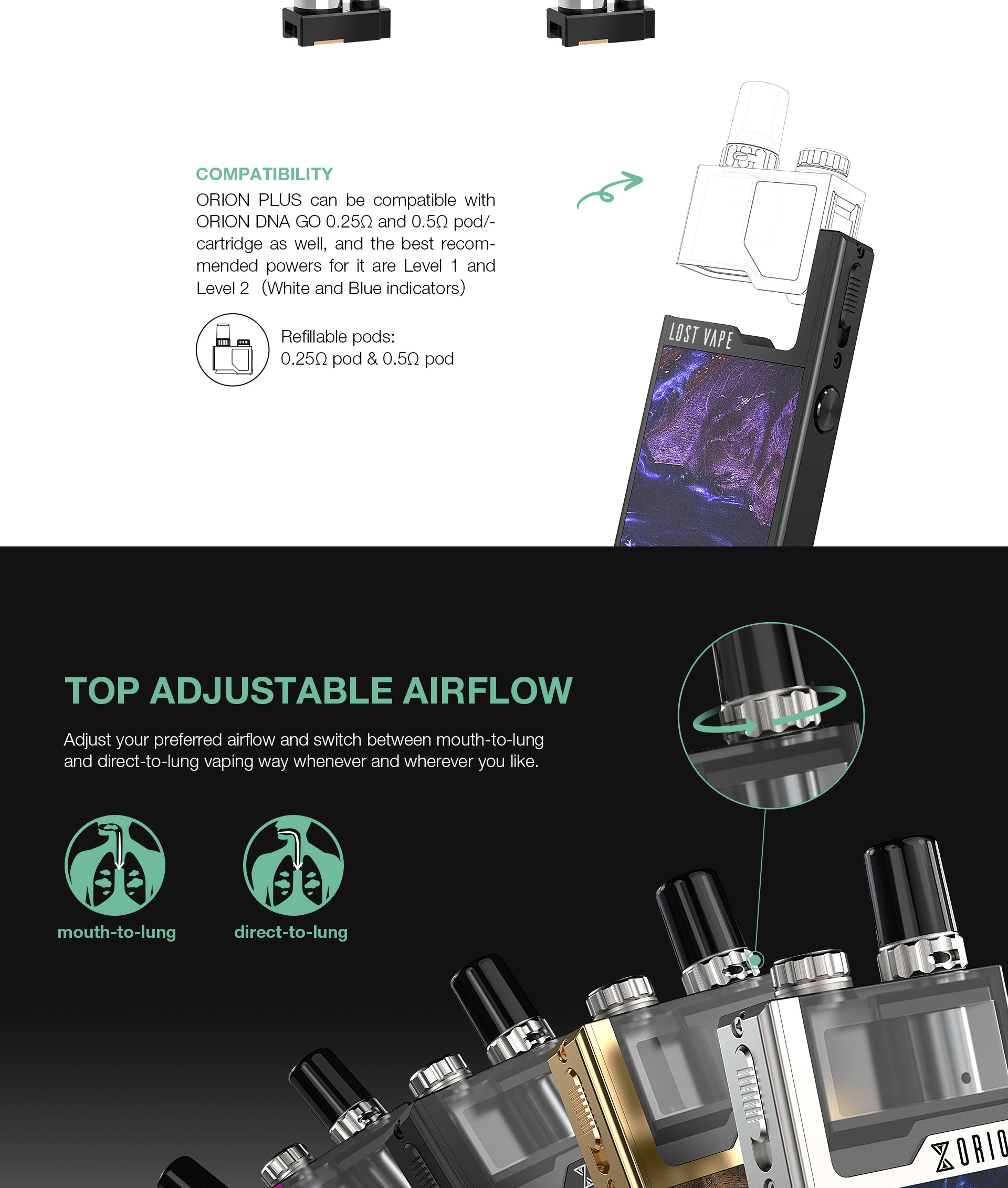 Lost Vape Pod Orion DNA Plus vapexperts 4
