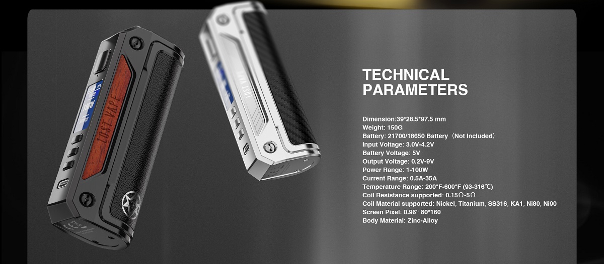 thelema solo dna100c box mod by lost vape 10