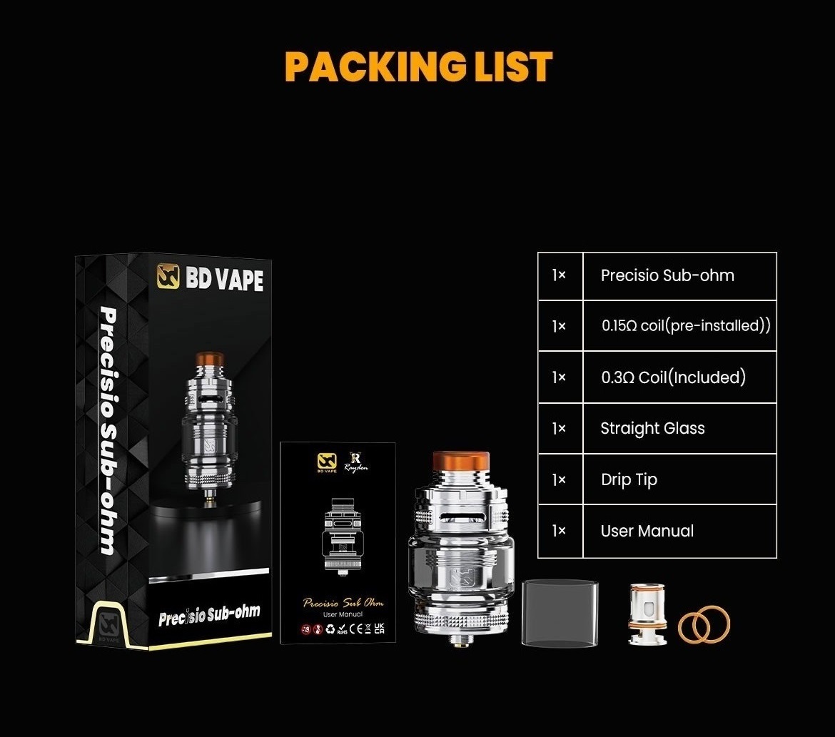 precisio sub ohm tank 30mm by bd vape 7