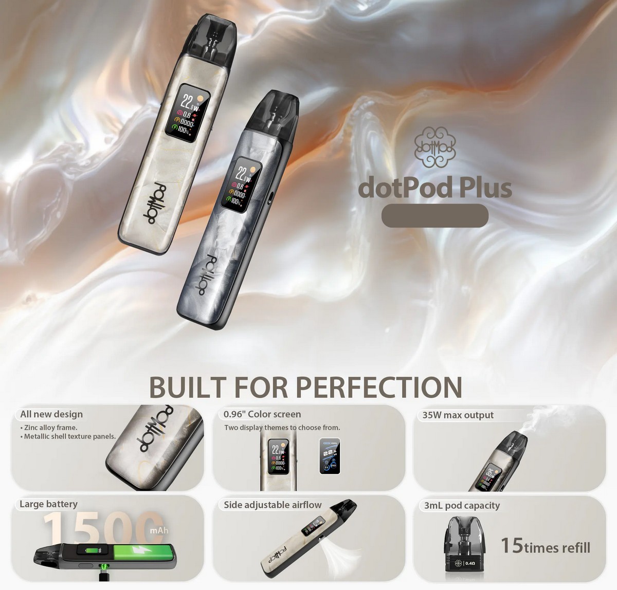 dotpod plus pod kit 1500mah 35w 3ml by dotmod 1