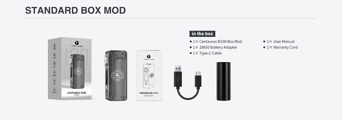 centaurus n100 box mod 100w 21700 by lost vape 12