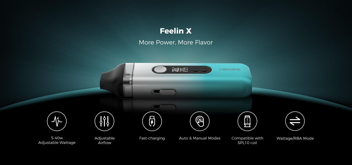 feelin x 1600mah 5ml pod kit by nevoks 2