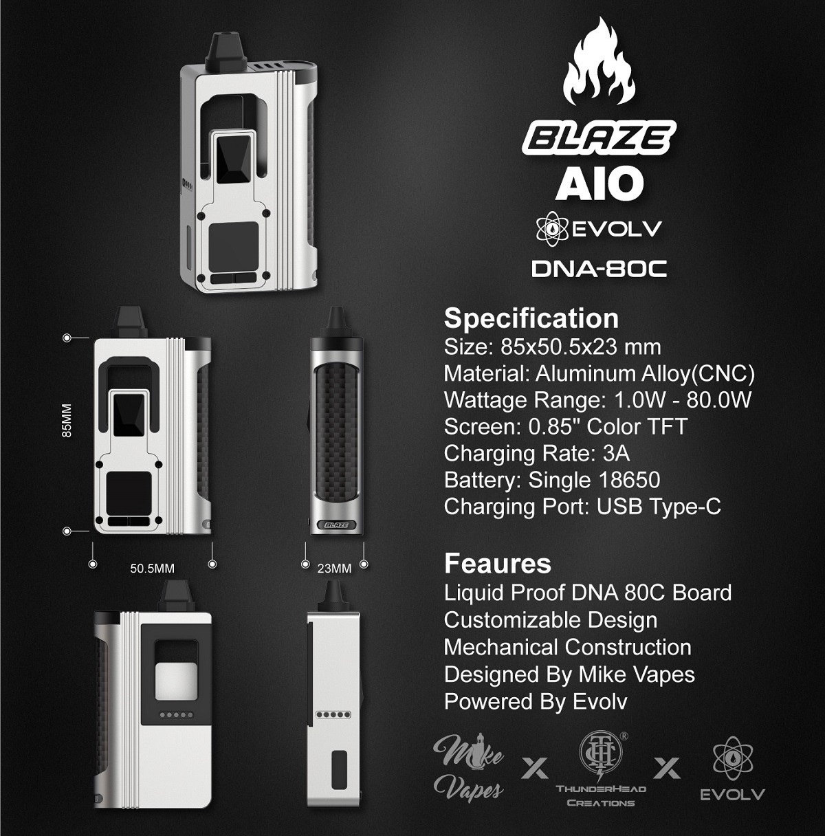 blaze aio dna80c 18650 by thunderhead thc 2