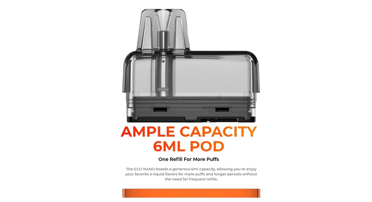 eco nano pod kit 1000mah 6ml by vaporesso 2