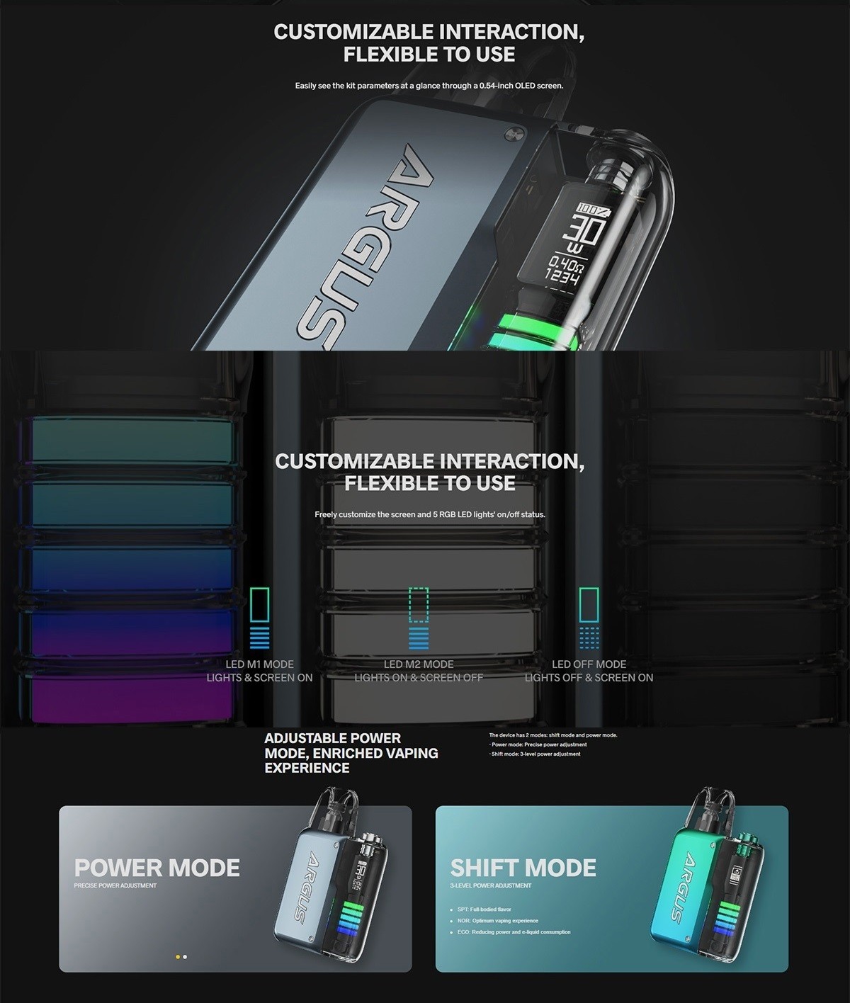 argus p2 pod kit 1100mah 2ml by voopoo pearl 2
