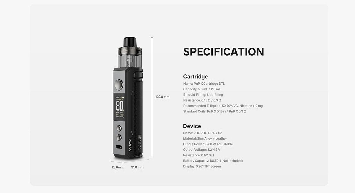 drag x2 pod kit 80w 5ml by voopoo 6