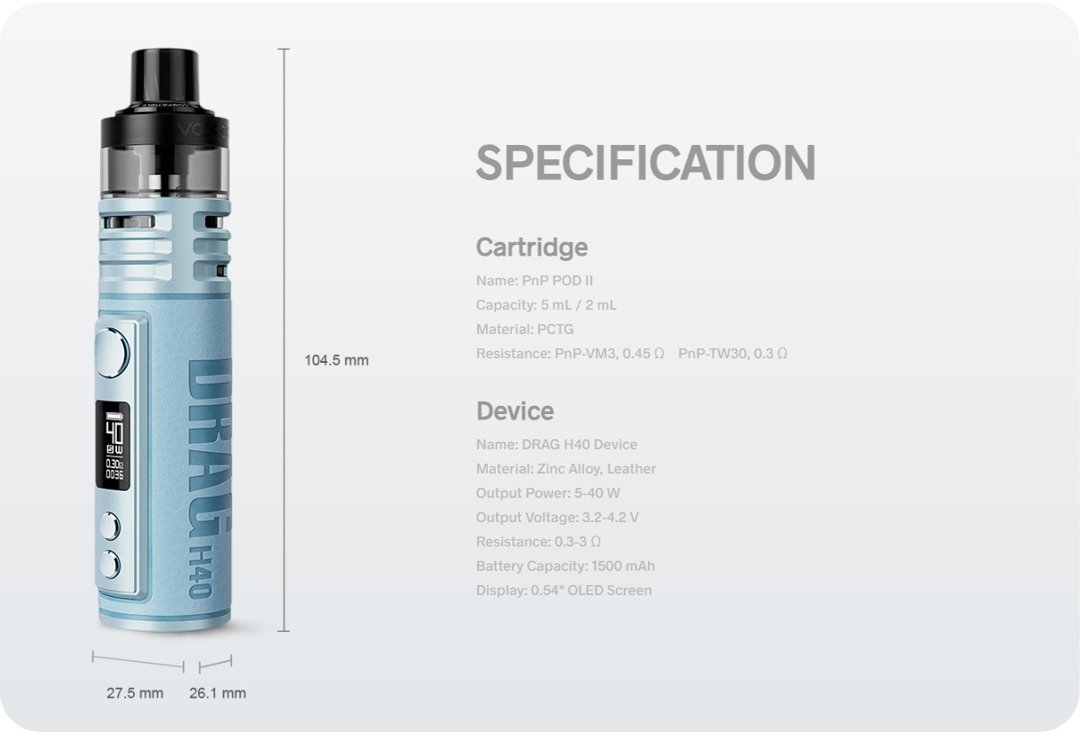 drag h40 kit 1500mah 5ml by voopoo 12